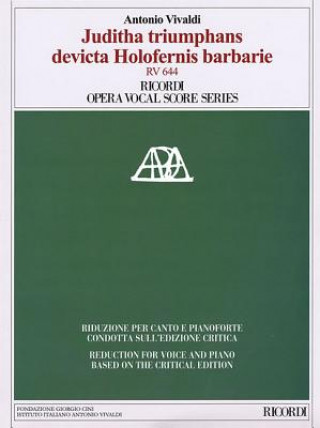 Kniha Juditha Triumphans Devicta Holofernis Barbarie Antonio Vivaldi
