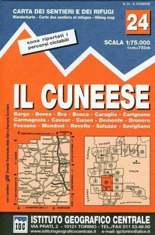 Nyomtatványok IGC Italien 1 : 75 000 Wanderkarte 24 Il Cuneese 