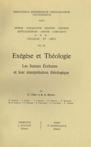 Książka Exegese Et Theologie. (Hommage J. Coppens, III) G. Thils