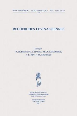 Livre Recherches Levinassiennes R. Burggraeve