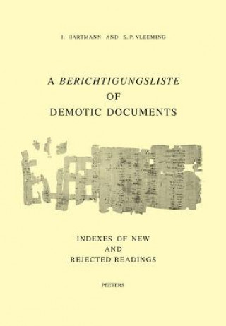 Książka A Berichtigungsliste of Demotic Documents. C. Indexes of New and Rejected Readings Sp Vleeming