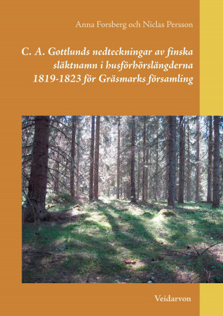 Carte C. A. Gottlunds nedteckningar av finska släktnamn i husförhörslängderna 1819-1823 för Gräsmarks församling Anna Forsberg