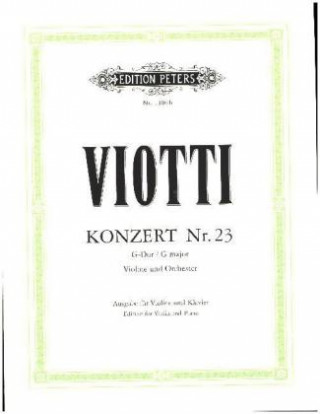 Materiale tipărite Konzert für Violine und Orchester Nr. 23 G-Dur Giovanni Battista Viotti