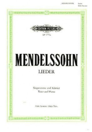 Könyv Lieder Felix Mendelssohn Bartholdy