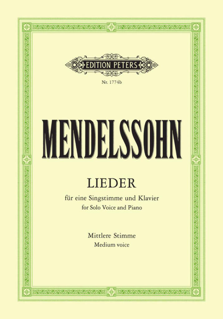 Book Lieder Felix Mendelssohn Bartholdy