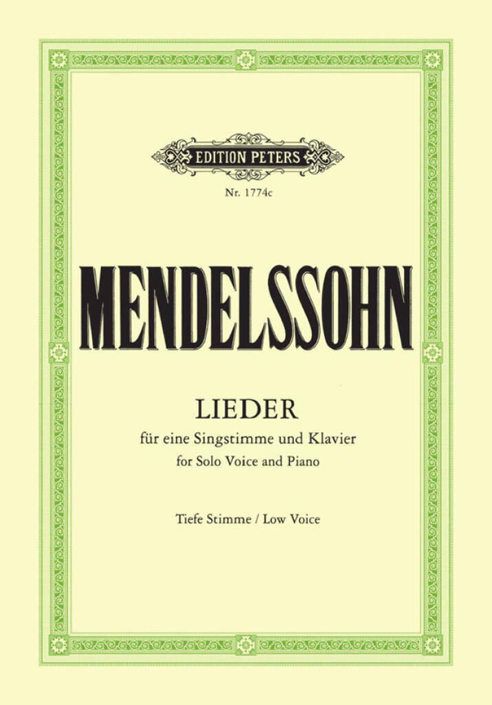 Buch Lieder Felix Mendelssohn Bartholdy