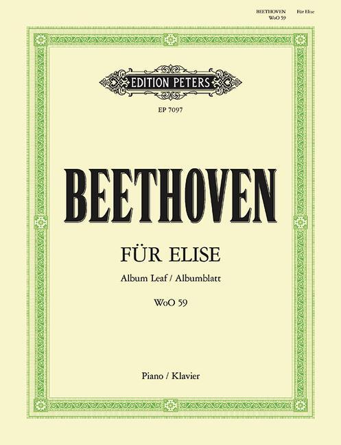 Kniha Für Elise Woo 59 for Piano: Album Leaf or Bagatelle, Sheet Ludwig van Beethoven