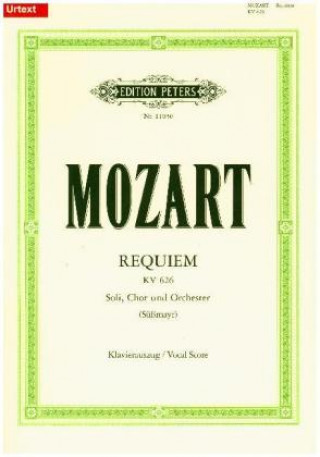 Carte REQUIEM K626 VOCAL SCORE URTEXT Wolfgang Amadeus Mozart