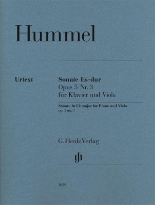 Kniha Sonate für Klavier und Viola Es-dur Opus 5 Nr. 3 Johann Nepomuk Hummel