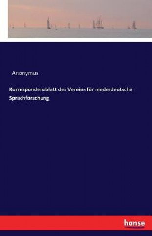 Carte Korrespondenzblatt des Vereins fur niederdeutsche Sprachforschung Anonymus