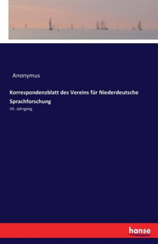 Kniha Korrespondenzblatt des Vereins fur Niederdeutsche Sprachforschung Anonymus