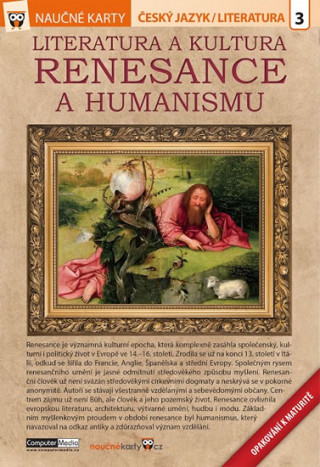 Tlačovina Naučné karty Literatura a kultura renesance a humanismu 