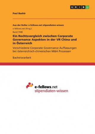 Book Rechtsvergleich zwischen Corporate Governance Aspekten in der VR China und in OEsterreich Paul Bashir