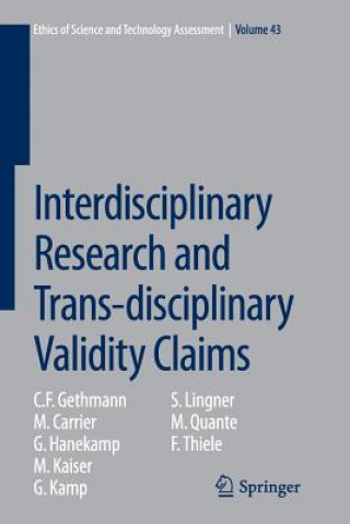 Książka Interdisciplinary Research and Trans-disciplinary Validity Claims C. F. Gethmann