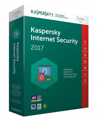 Hra/Hračka Kaspersky Internet Security 2017, 3 Lizenzen, 1 Code in a Box 