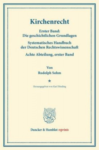 Kniha Kirchenrecht. Rudolph Sohm
