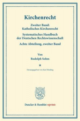 Carte Kirchenrecht. Rudolph Sohm