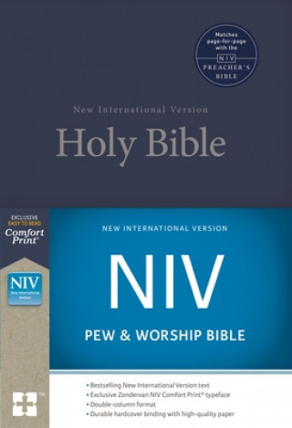 Książka NIV, Pew and Worship Bible, Hardcover, Blue Zondervan Bibles