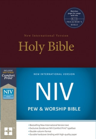 Kniha NIV, Pew and Worship Bible, Hardcover, Burgundy Zondervan Bibles