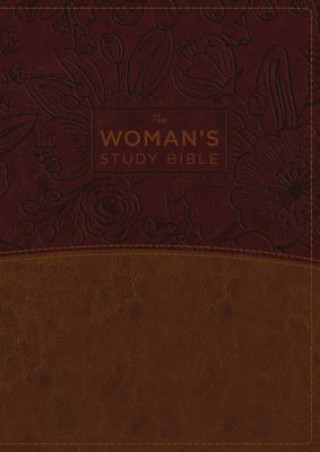 Książka NKJV, The Woman's Study Bible, Leathersoft, Brown/Burgundy, Red Letter, Full-Color Edition, Thumb Indexed Dorothy Patterson