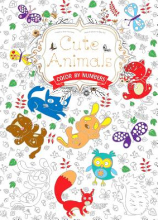 Książka Cute Animals: Color by Numbers Flame Tree Studio