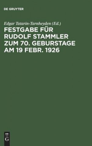 Carte Festgabe Fur Rudolf Stammler Zum 70. Geburstage Am 19 Febr. 1926 Edgar Tatarin-Tarnheyden