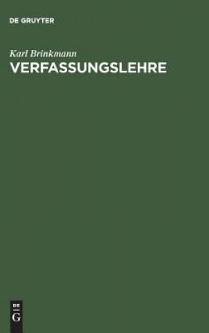 Boek Verfassungslehre Karl Brinkmann