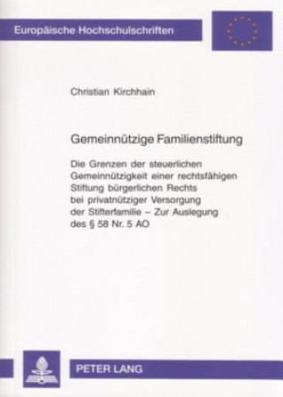 Książka Gemeinnuetzige Familienstiftung Christian Kirchhain