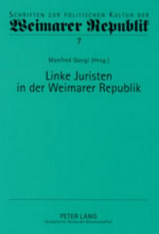 Książka Linke Juristen in Der Weimarer Republik Manfred Gangl