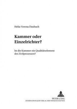 Kniha Kammer Oder Einzelrichter? Helia-Verena Daubach