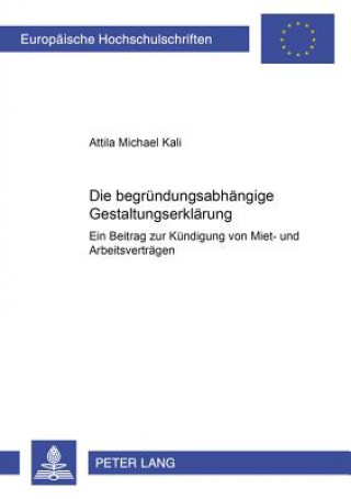 Книга Die Begruendungsabhaengige Gestaltungserklaerung Attila Michael Kali