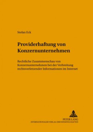 Könyv Providerhaftung Von Konzernunternehmen Stefan Eck