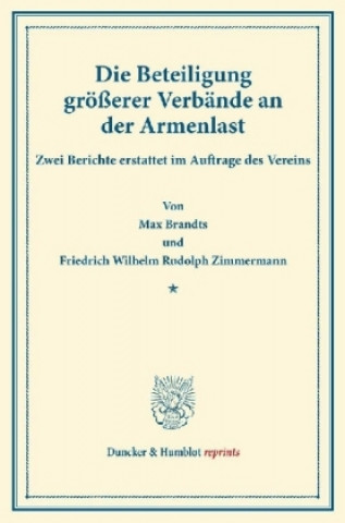 Książka Die Beteiligung größerer Verbände an der Armenlast. Max Brandts