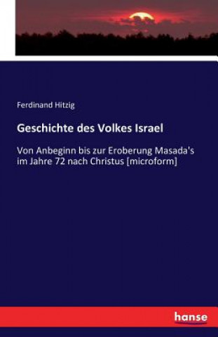 Kniha Geschichte des Volkes Israel Ferdinand Hitzig