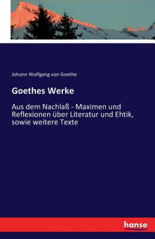 Knjiga Goethes Werke Johann Wolfgang Von Goethe