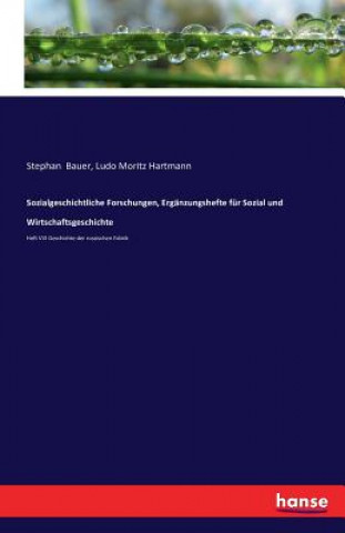 Knjiga Sozialgeschichtliche Forschungen, Erganzungshefte fur Sozial und Wirtschaftsgeschichte Stephan Bauer