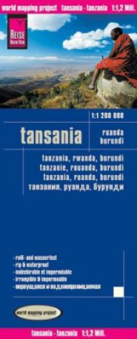 Tiskovina Reise Know-How Landkarte Tansania, Ruanda, Burundi (1:1.200.000). Tanzania, Rwanda, Burundi / Tanzanie, Rouanda, Burundi / Tanzania, Ruanda, Burundi Reise Know-How Verlag