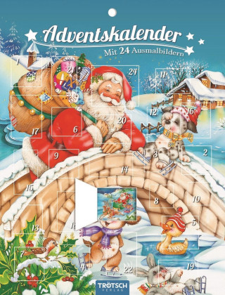 Kalendár/Diár Adventskalender mit 24 Ausmalbildern Trötsch Verlag