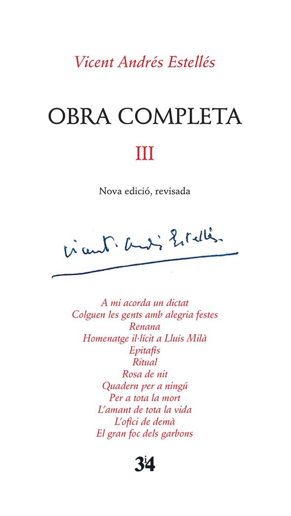 Kniha Obra Completa III Andrés Estellés
