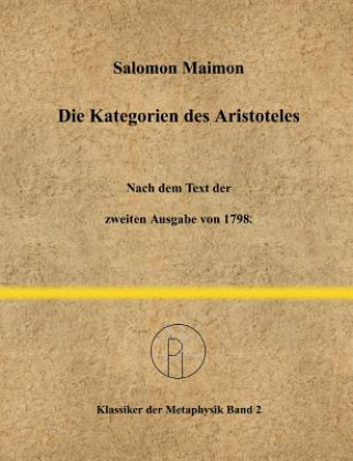 Kniha Kategorien des Aristoteles Salomon Maimon