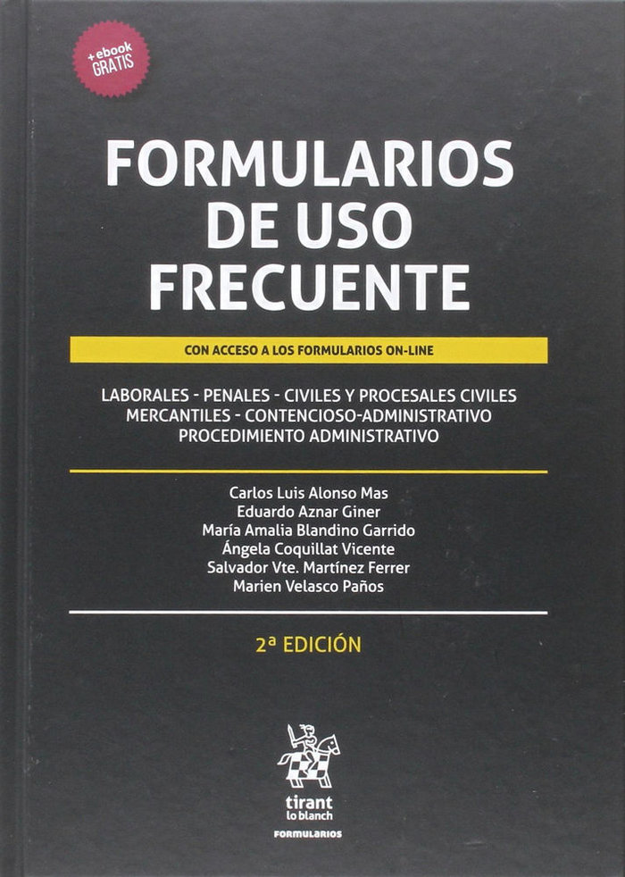 Knjiga Formularios de uso frecuente 