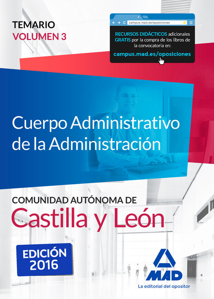 Carte Cuerpo Administrativo de la Administración de la Comunidad Autónoma de Castilla y León. Temario, volumen 3 