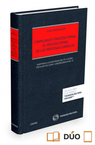Kniha COMPLIANCE Y PROCESO PENAL JORDI GIMENO BEVIA