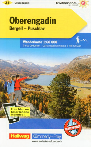 Materiale tipărite KuF Schweiz Wanderkarte 28 Oberengadin Bergell, Puschlav 1 : 60 000 