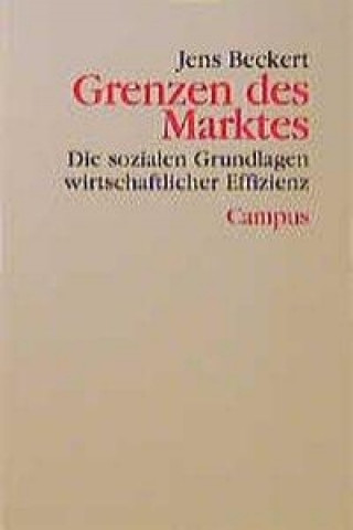 Könyv Grenzen des Marktes Jens Beckert