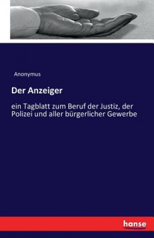 Könyv Anzeiger Anonymus