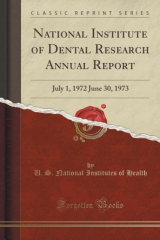 Könyv National Institute of Dental Research Annual Report U. S. National Institutes of Health