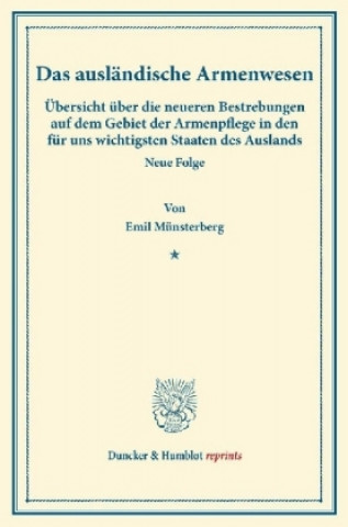 Książka Das ausländische Armenwesen. Emil Münsterberg