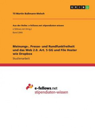 Kniha Meinungs-, Presse- und Rundfunkfreiheit und das Web 2.0. Art. 5 GG und File Hoster wie Dropbox Til Martin Bußmann-Welsch