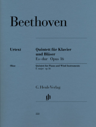Materiale tipărite Klavierquintett Es-Dur op.16 (Bläserfassung), Klavier, Oboe, Klarinette, Horn und Fagott Ludwig van Beethoven